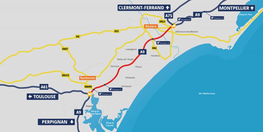 Une autoroute flambant neuve entre Béziers et Narbonne A9 Travaux